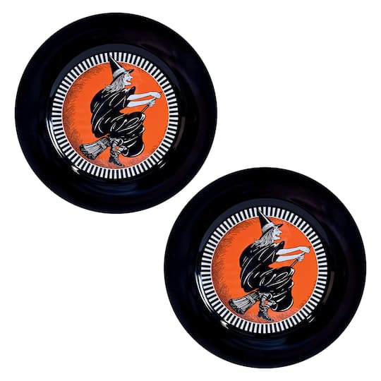 Beistle 12.75" Vintage Halloween Witch Platters, 2ct.